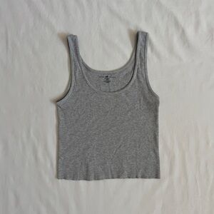 Brandy Melville Sheena Tank Top | Grey Cropped Ribbed Size OS